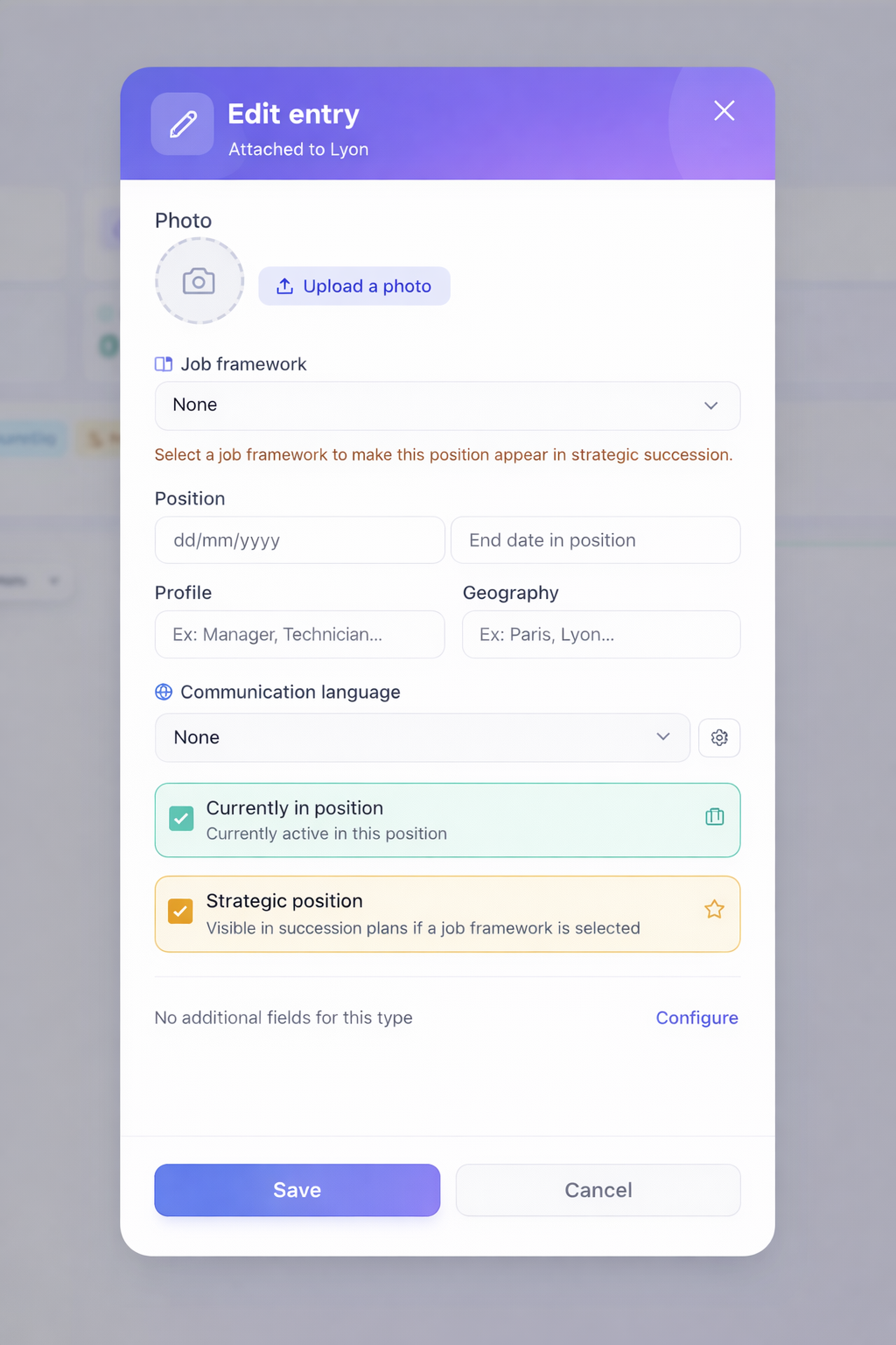 Postes stratégiques — Formulaire de modification avec poste, profil et flag stratégique
