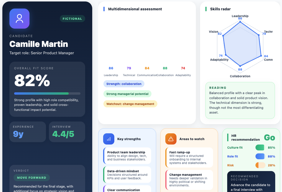 Capture d'écran — Rapport d'évaluation